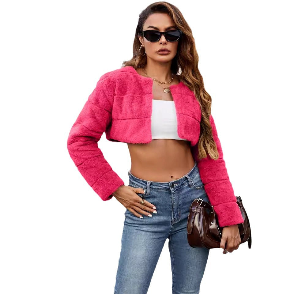 Damen kurz geschnittene Fleecejacke R&B