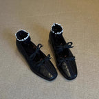 Damen elegante Ballerinas mit modischem Schleifenakzent und komfortablem Fußbett R&B
