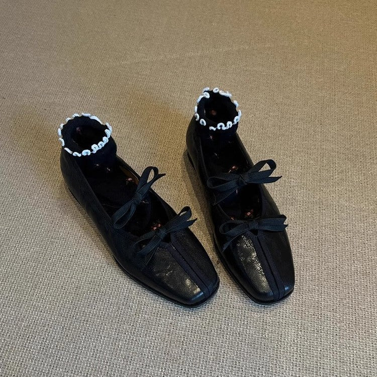 Damen elegante Ballerinas mit modischem Schleifenakzent und komfortablem Fußbett R&B