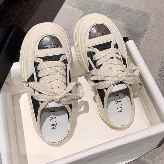 Damen modische Plateausneaker mit atmungsaktiver Oberflächenstruktur und robustem Sohlenprofil R&B