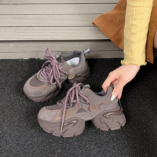 Damen Sportliche Chunky Sneakers mit atmungsaktivem Obermaterial und rutschfester Sohle R&B