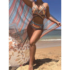 Damen Bikini-Set mit hoch geschnittenem Slip und verstellbarem Oberteil R&B