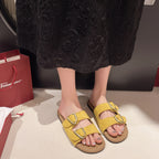 Damen Modische Sandalen mit doppeltem Riemen und eleganten Schnallen EB