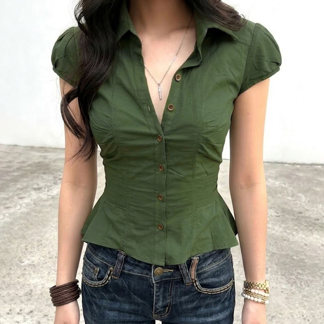Damen Blusenshirt mit eleganten Puffärmeln R&B
