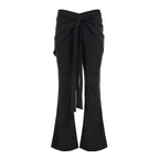 Damen Elegante Flared Pants mit weitem Saum und bindbarem Taillenband R&B