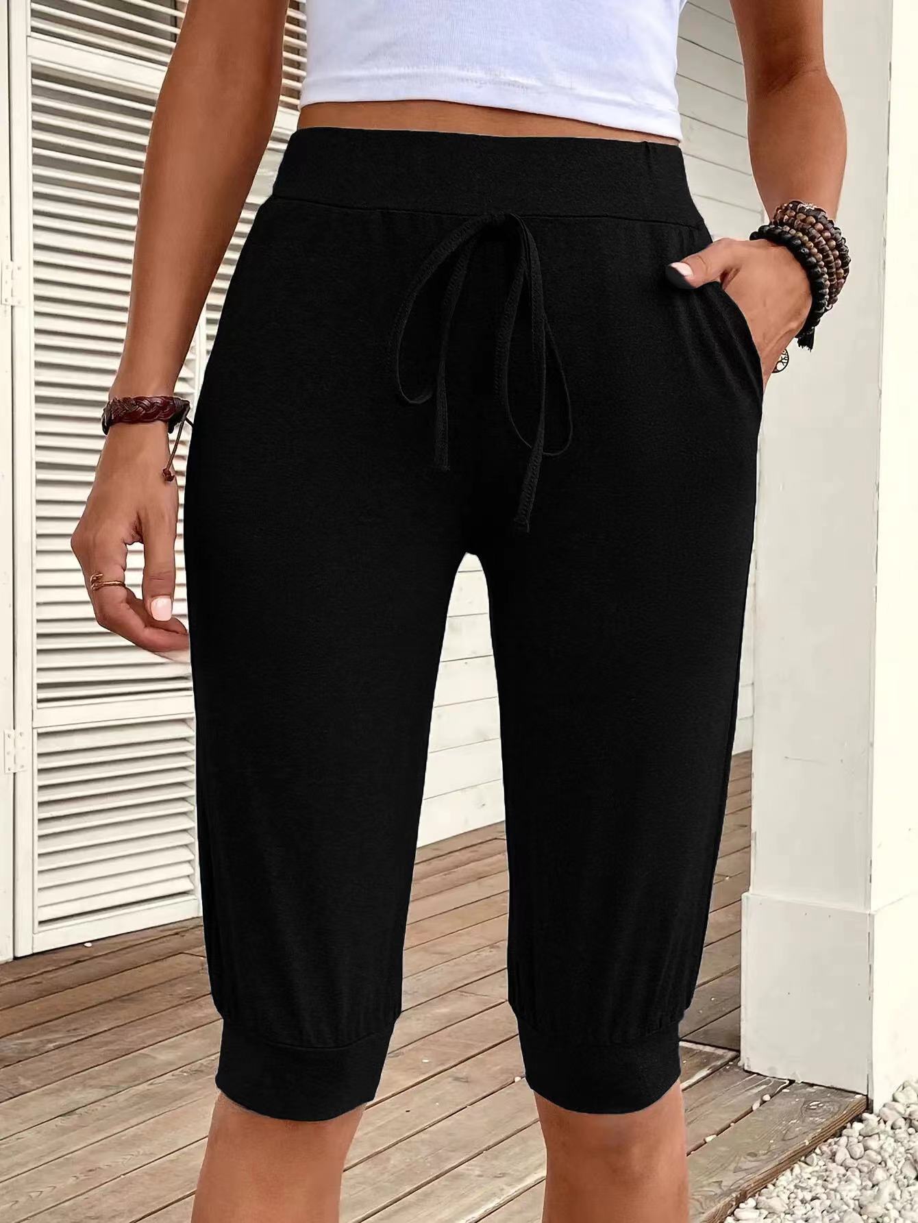 Damen Sportliche Capri-Hosen mit elastischem Bund und praktischen Seitentaschen R&B