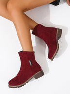 Damen Modische Ankle Boots aus Wildleder mit Reißverschluss R&B