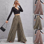 Damen Weite Palazzo-Hose mit modernem Punktmuster und hohem Bund R&B
