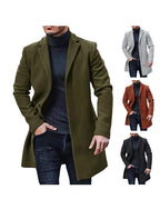 Herren eleganter Wollmantel mit schmalem Schnitt R&B
