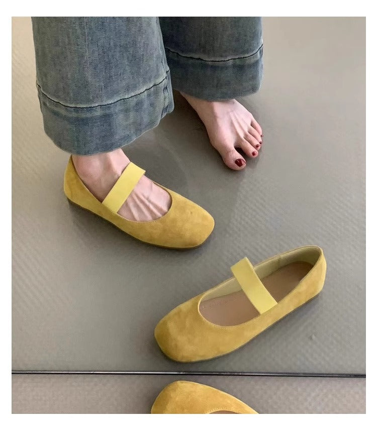 Damen Ballerinas mit komfortablem Riemen und weichem Obermaterial R&B