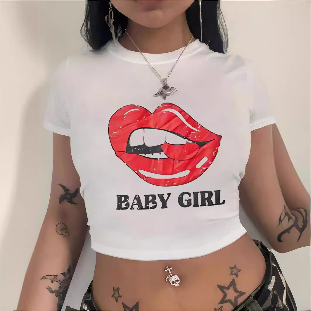 Damen Crop-Top mit innovativem Spinnen-Netz-Design R&B