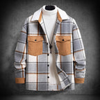Herren Karo-Flanelljacke mit zwei Brusttaschen und weichem Kragen