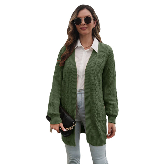 Damen Großer Strickcardigan mit Zopfmuster R&B