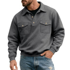 Herren lässiger Pullover mit praktischen Pattentaschen R&B