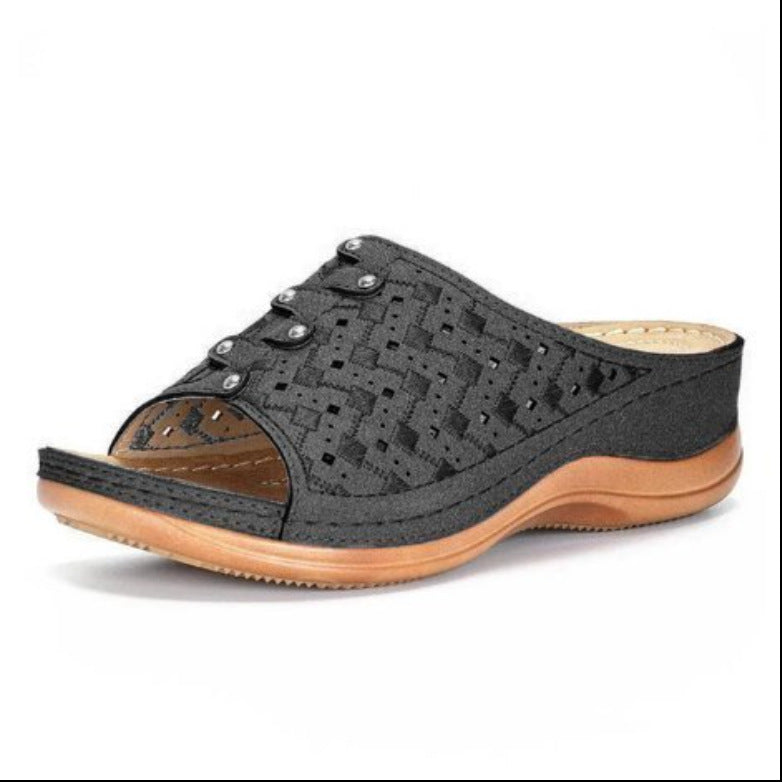 Damen Komfortable Clogs mit modischem Lochmuster R&B