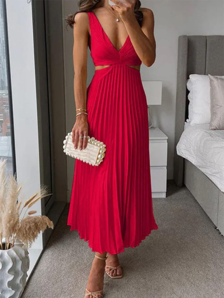 Damen Elegant gefaltetes Abendkleid R&B