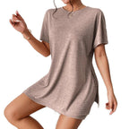 Damen Freizeit-Loungewear-Set mit weichem Kurzarmoberteil und passendem Radlerhosen R&B