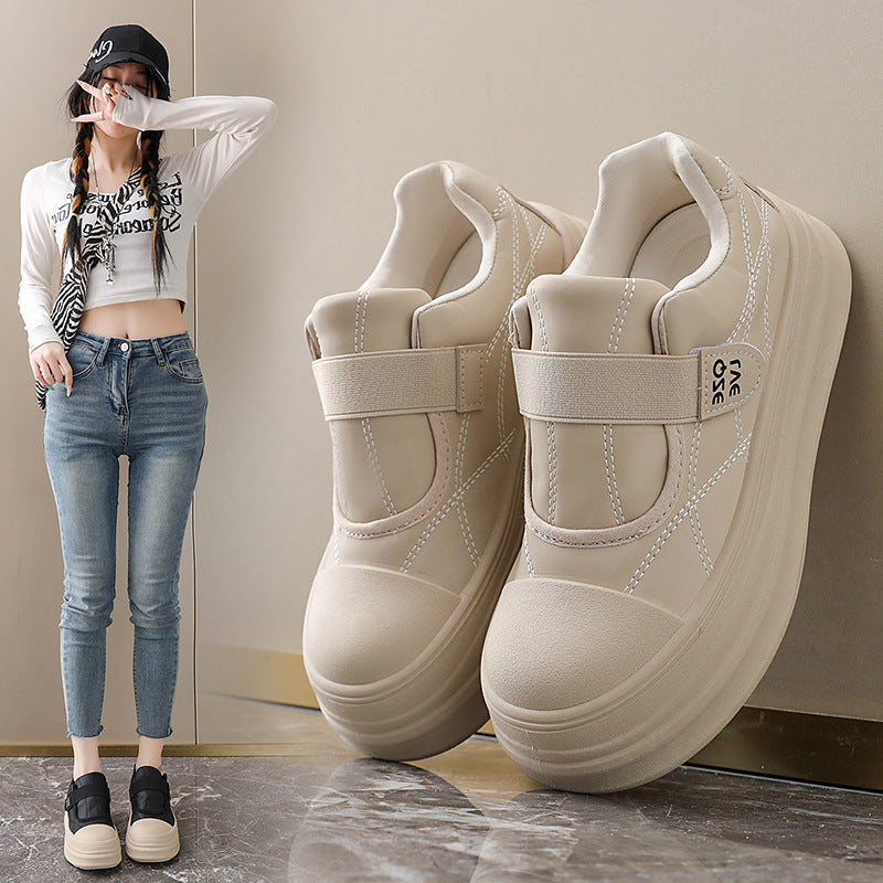 Damen modische Slip-On Sneakers mit praktischen Klettverschluss und dämpfender Laufsohle R&B