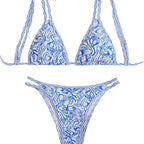 Damen Triangel-Bikini-Set mit lR&Bhaftem Strandmotiv R&B