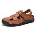 Herren Komfortable Leder-Sandalen mit verstellbaren Klettverschlüssen R&B