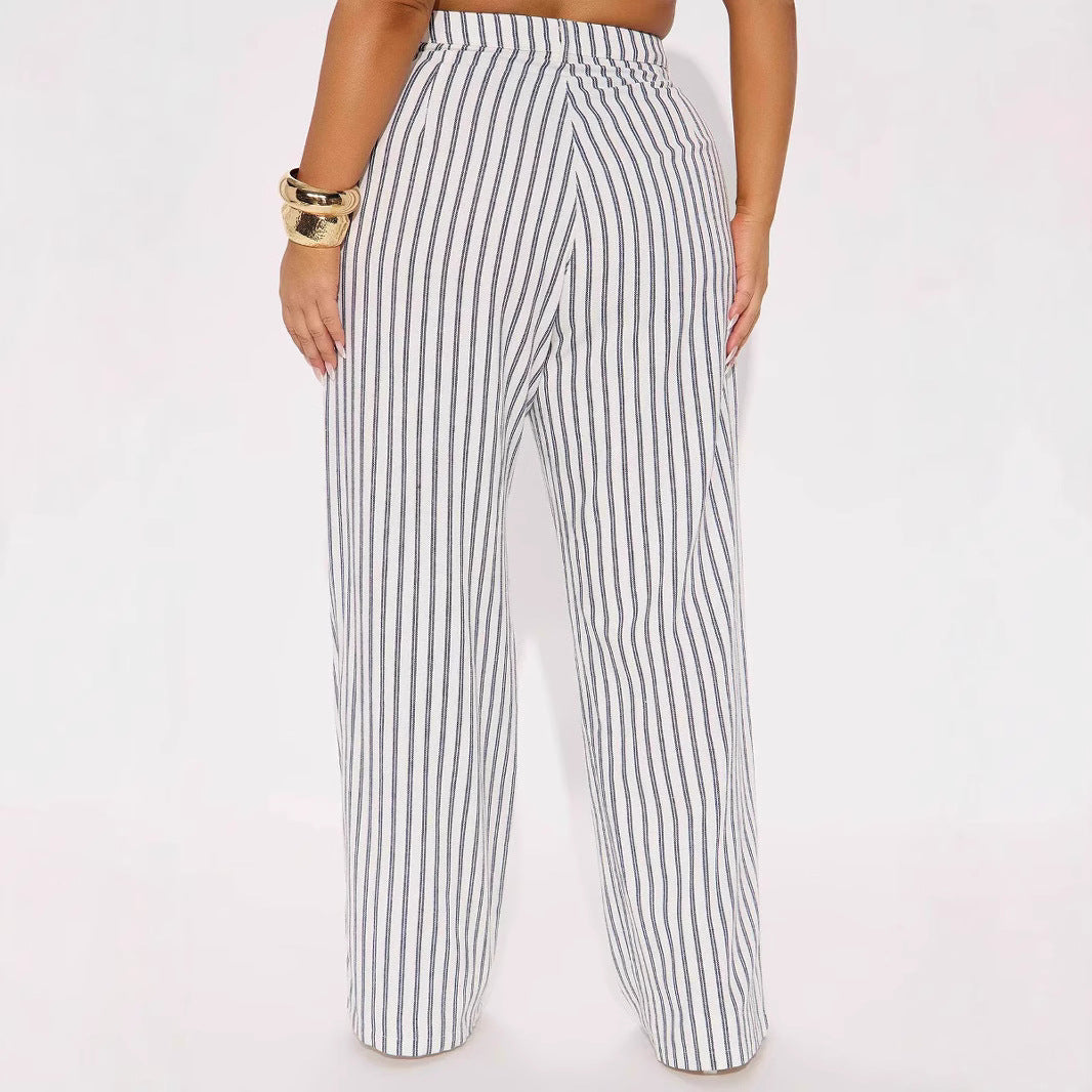 Damen Leichte und luftige Streifenhose R&B