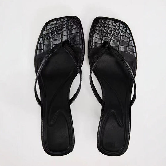 Damen Elegante Riemchen-Sandalen mit Kroko-Prägung R&B