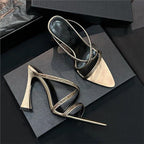 Damen elegante Slingback High Heels mit funkelnden Strassverzierungen R&B