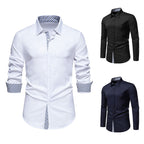 Herren Langarmhemd mit modernem Kontrastdesign R&B