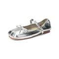 Damen Ballerinas mit modischem Schleifenakzent und elegantem Metallic-Finish