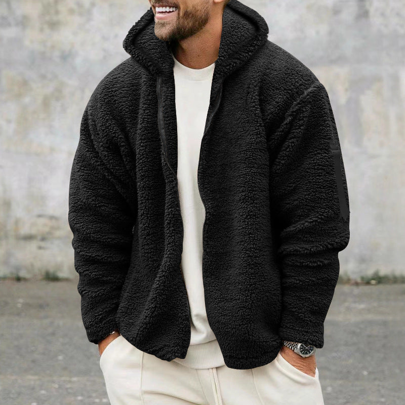 Herren Fleecejacke mit Kapuze R&B