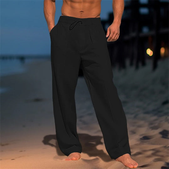 Herren elegante Freizeithose mit legerem Schnitt und verstellbarem Bund R&B
