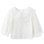 Mädchen elegante Bluse mit transparenten Tüllärmeln R&B
