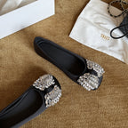 Damen elegante Ballerinas mit glitzerndem Schmuck-Detail R&B