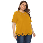 Damen elegantes Oberteil mit dekorativen Blumenstickereien R&B