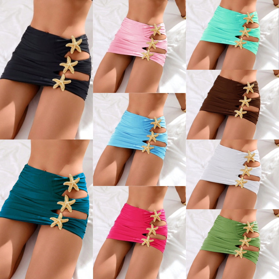 Damen Strandrock mit eleganten Cut-Outs und funkelnden Muschel-Details R&B