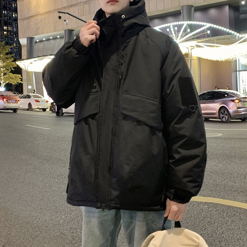 Herren isolierte Übergangsjacke mit vielseitigen Taschen und verstellbarem Kapuzensystem