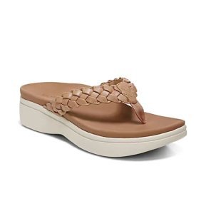 Damen Wedge-Zehentrenner mit geflochtenem Riemen und angenehm gepolstertem Fußbett R&B