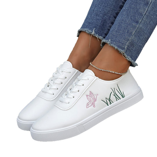 Damen Sneakers mit floralem Stickdesign und komfortabler Sohle R&B