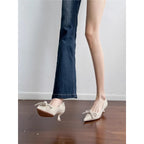 Damen spitze Ballerinas mit elegantem Schleifendetail R&B