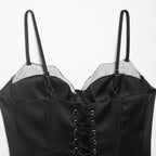 Damen Korsett Top mit zartem Spitzenbesatz und raffiniertem Schnitt R&B