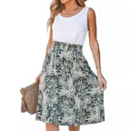 Damen Sommerliches Maxikleid mit elastischem Bund und seitlichem Schlitz R&B