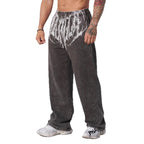 Herren nan weiche gewaschene Jogginghose mit weitem Schnitt und elastischem Bund R&B