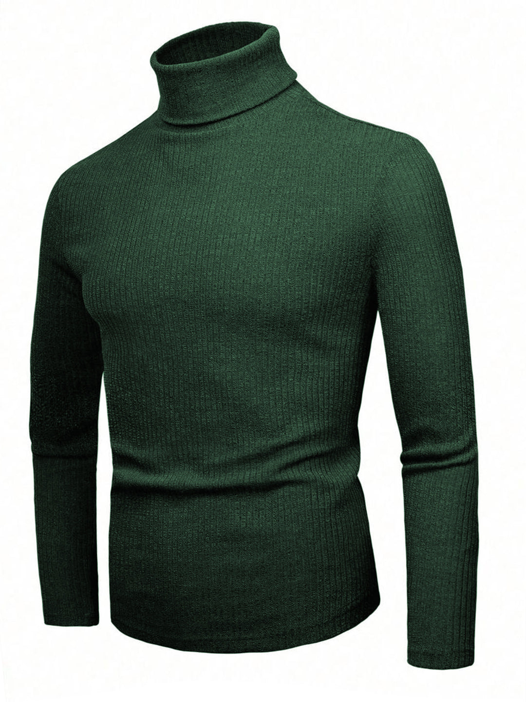 Damen eleganter Strickpullover mit hohem Kragen und feiner Rippenstruktur R&B