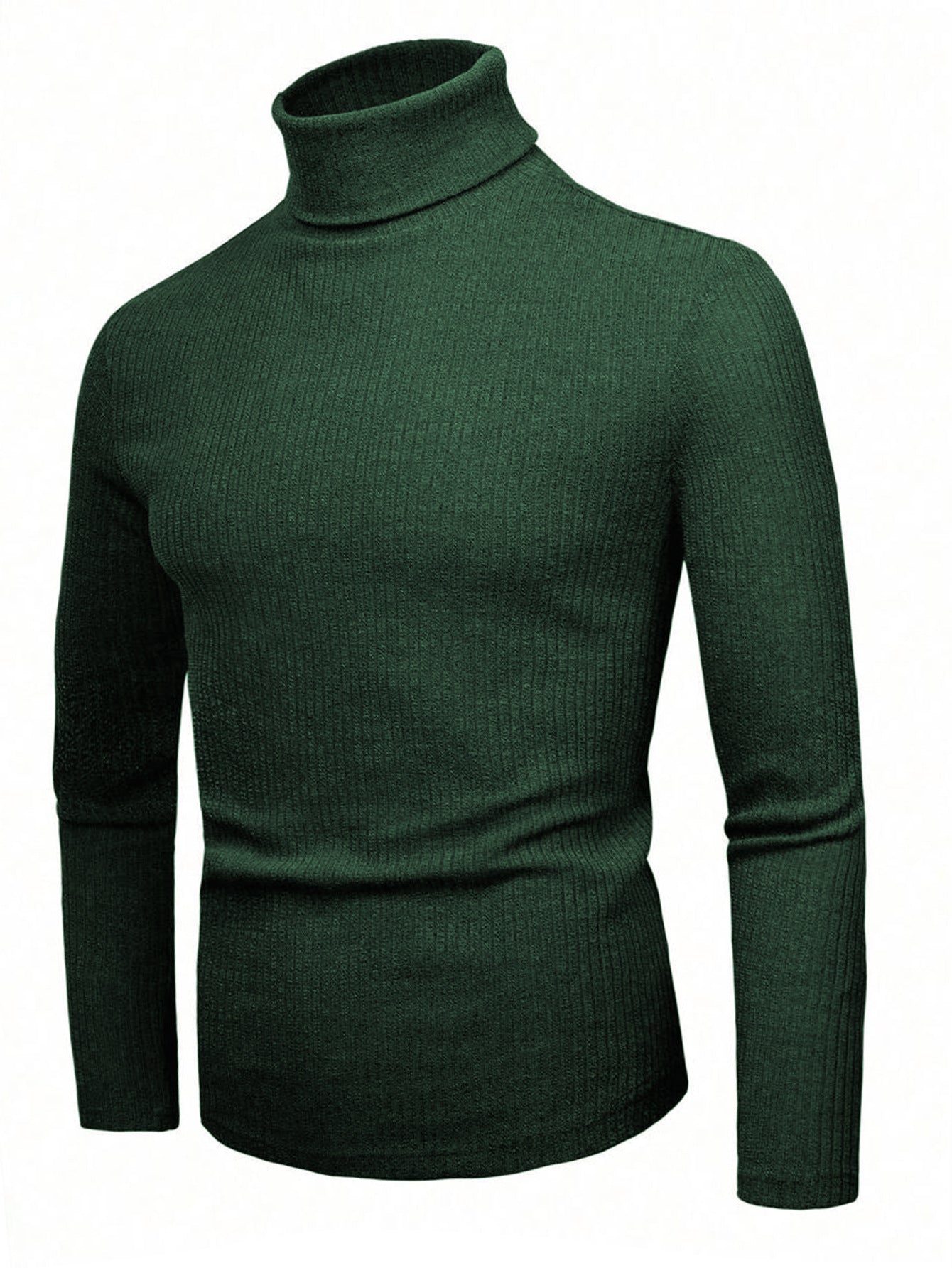 Damen eleganter Strickpullover mit hohem Kragen und feiner Rippenstruktur R&B