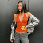 Damen Haltertop mit floralem Design und figurformendem Schnitt R&B