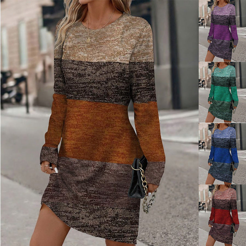 Damen Strickkleid mit modischem Strukturmuster und lässigem Schnitt R&B