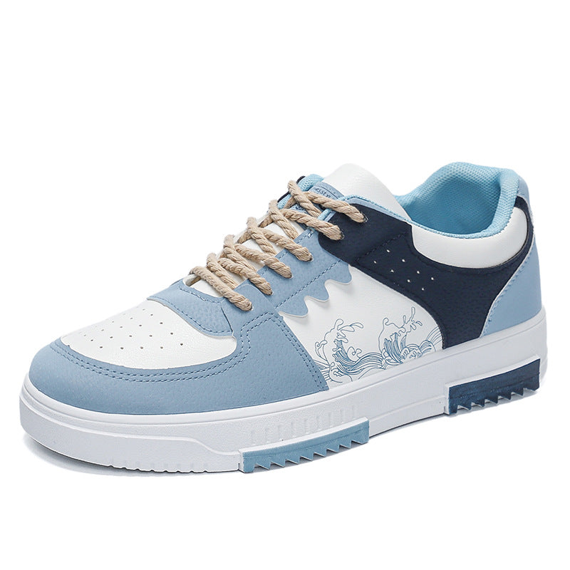 Damen stylische Sneaker mit kunstvoller Wellenmotivik R&B