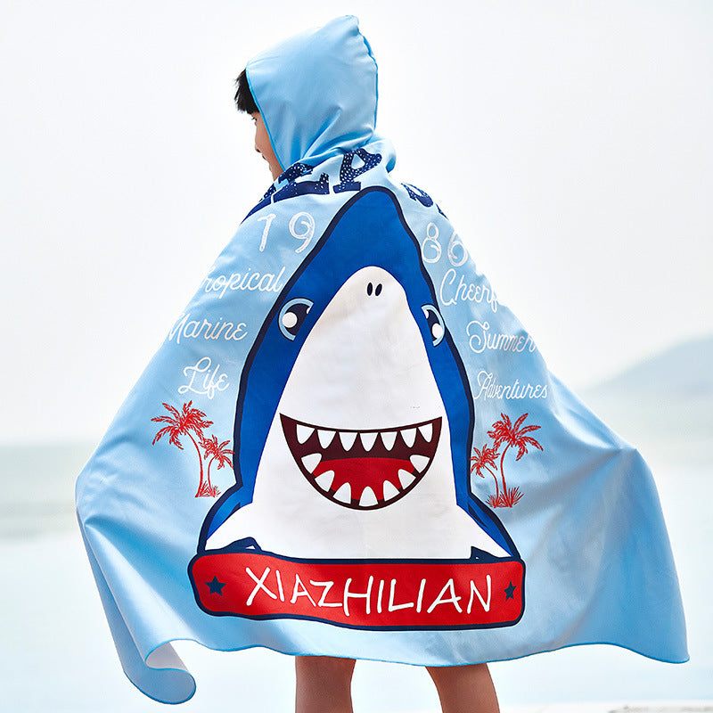 Unisex Strandponcho mit Hai-Motiv R&B