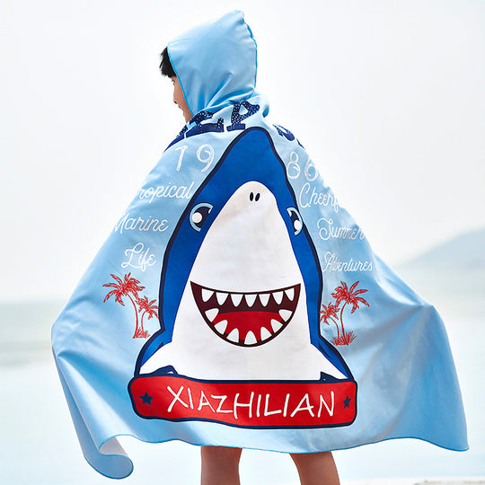 Unisex Strandponcho mit Hai-Motiv R&B