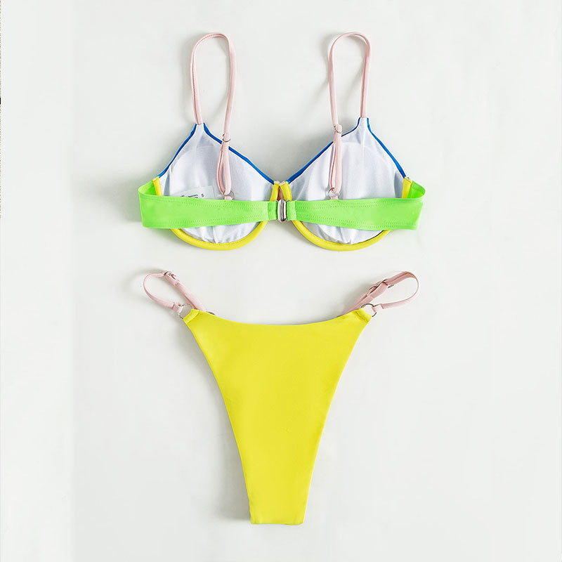 Damen Triangel-Bikini mit modischen Farbakzenten